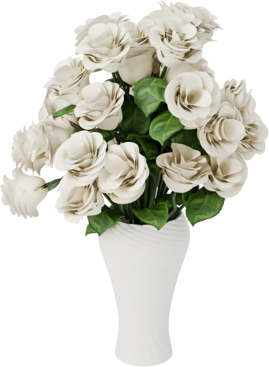 White roses in a vase